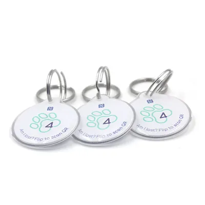 Tilpasset QR-kodehalsbånd Anti-Lost NTAG213 Epoxy RFID NFC Pet Tag til Hunde Kat